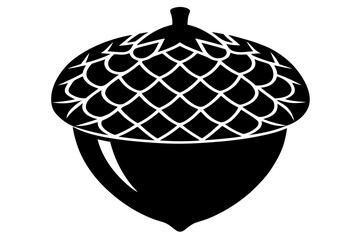 acorn silhouette vector, acorn vector icon, acorn black symbol © Silhouette Studio