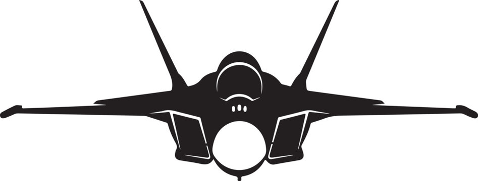Black fighter jet, military aircraft, airplane illustration, vector fighter plane
