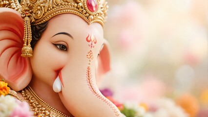 Fototapeta premium Sacred Ganesh Chaturthi Festival | Ganpati Bappa Morya Re | Ekadashi Devotion | Lakshmi Pujan & Ganesh Aarti
