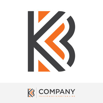 Letter Kb Combination Bold Expression Vector Logo Art