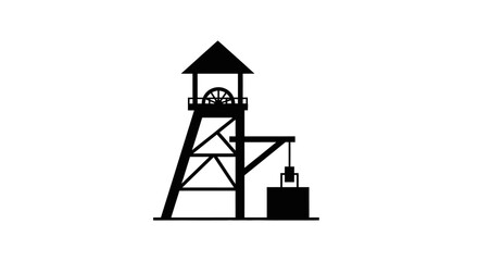 Naklejka premium Industrial Mine Shaft Structure Tower.