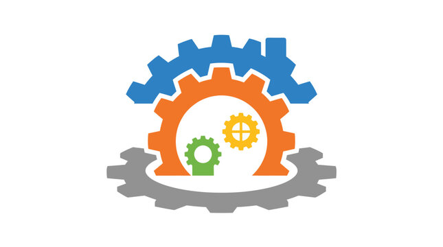 This image features a combination of colorful gears illustrating the concepts of engineering and innovation, perfect for representing teamwork and technological progress.