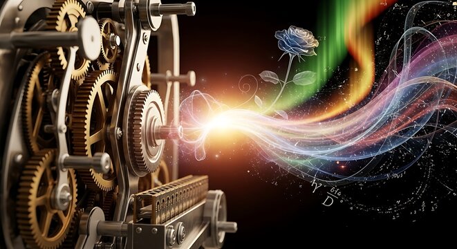 Photorealistic image symbolizing Ada Lovelace logic and imagination