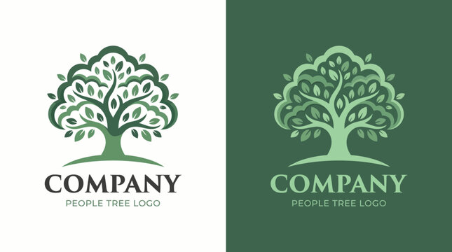 This image showcases a beautifully designed tree logo representing growth, nature, and community, emphasizing its eco-friendly and nurturing values for any brand.