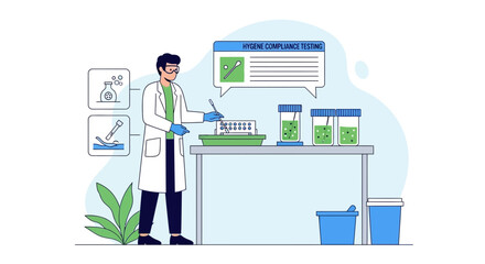 Fototapeta premium Scientist working in laboratory, conducting research and experiments with samples