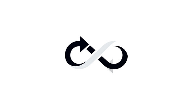 Abstract illustration depicting infinity loop concept with arrows and a continuous flow