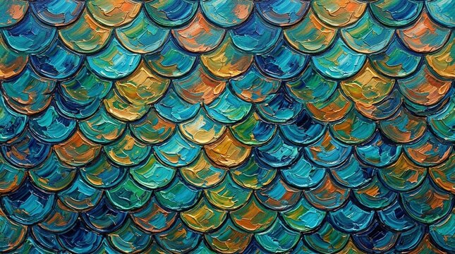 Fish scale pattern repeat semicircle fish scale repeat pattern - Seamless Pattern for Commercial Use