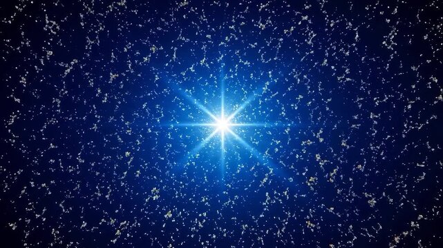 Blue starburst with glowing particles