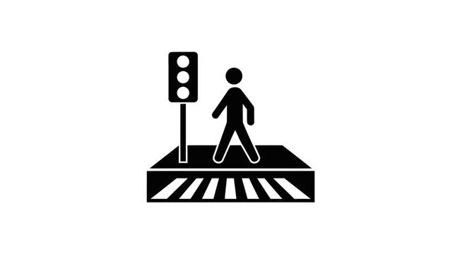 Person Crossing Street Traffic Signal.