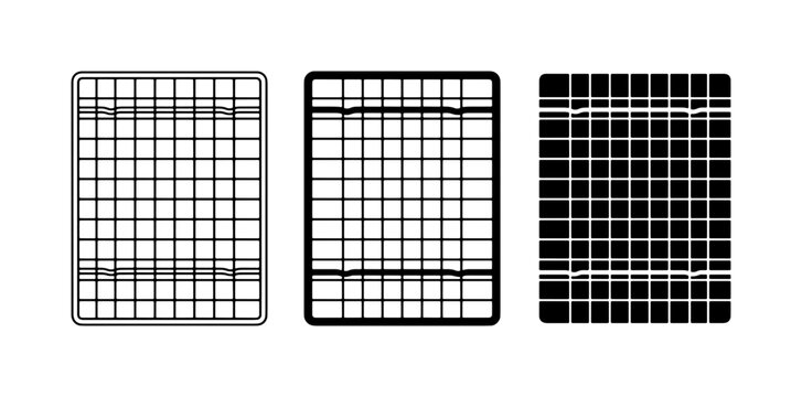 Grid Layout Templates, Data Table Icons, Spreadsheet Interface Elements, Three Variations
