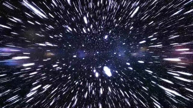 Hyperspace Jump Through Starfield in Deep Space.