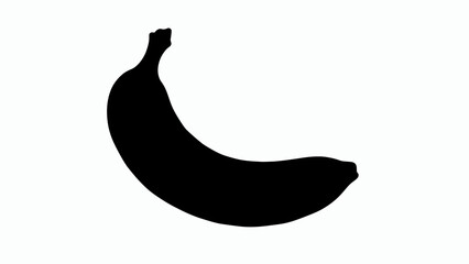 Black banana icon, fruit symbol, food illustration, vector graphic © AKL