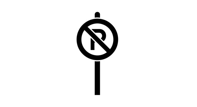 No Parking Sign On A Post.