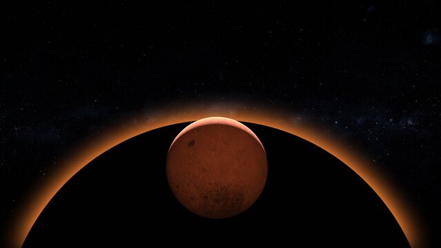 full moon eclipse seen from the far side 3d rendering illustration