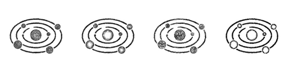 Sketch solar system icon design set © David Zydd