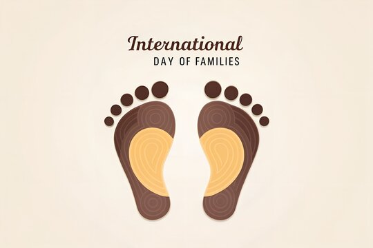 Illustration of two pairs of baby footprints for international day of families