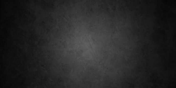Dark black color grunge old aged retro vintage stone concrete cement blackboard chalkboard wall backdrop floor texture. Black anthracite dark gray wall retro old slate grunge backdrop background.