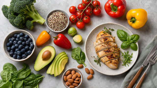 Chicken breast with fresh vegetables