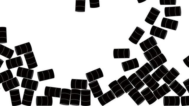 Oil Barrel Rain Animation Showing Falling Fuel Drums for Industry Use
