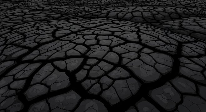Cooled black lava field crack pattern - Seamless Pattern for Commercial Use