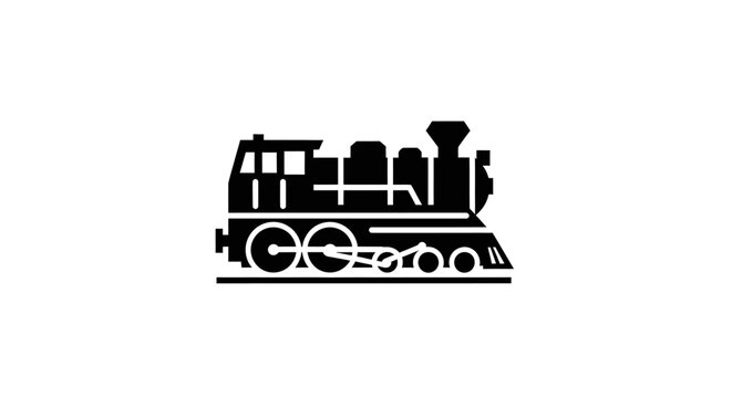 Vintage Steam Locomotive Train Engine Side.