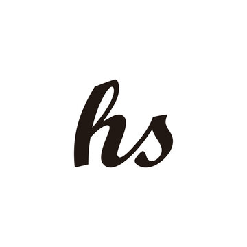 Letter hs connect geometric symbol simple logo vector