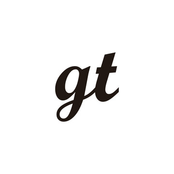 Letter gt connect geometric symbol simple logo vector