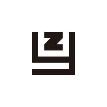 Letter zy yz z y square geometric symbol simple logo vector