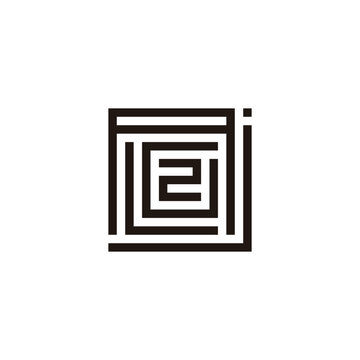 Letter j, A, L, G and number 2, square geometric symbol simple logo vector