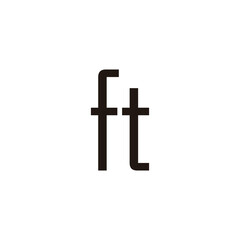 Fototapeta premium Letter ft geometric symbol simple logo vector