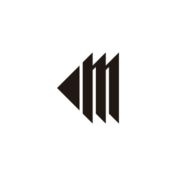 Letter  m direction, left geometric symbol simple logo vector