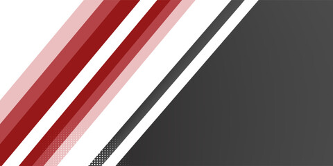 Fototapeta premium Red white abstract background overlap layer on bright space with diagonal lines effect decoration. Modern graphic design element cutout style concept for web banner, flyer, card, or brochure cover