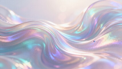 Obraz premium Iridescent fluid wave texture
