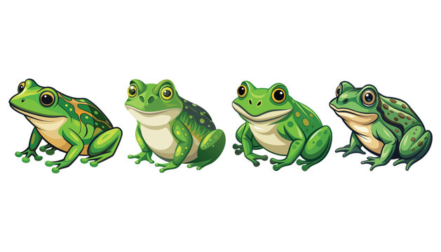 frog set clipart vector illustration