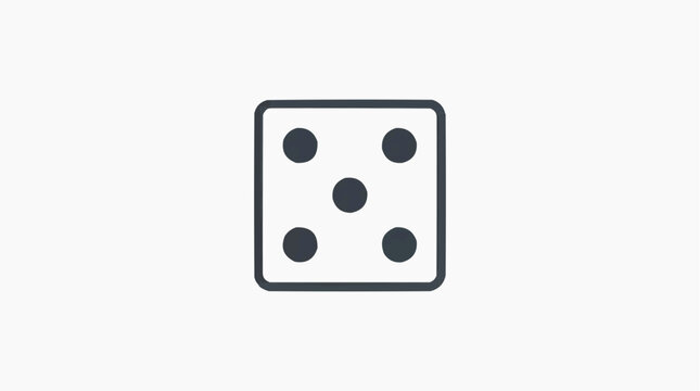 Single Dice Showing Number Five Isolated on White Background