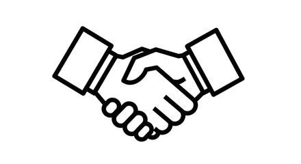 Obraz premium Minimalist handshake icon representing agreement, partnership, and business success visually