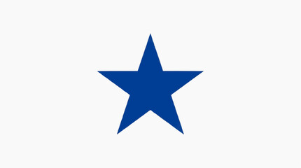 Obraz premium Single Blue Star on White Background
