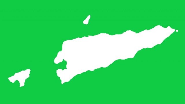 Timor-Leste East Timor map pop animation with green background	