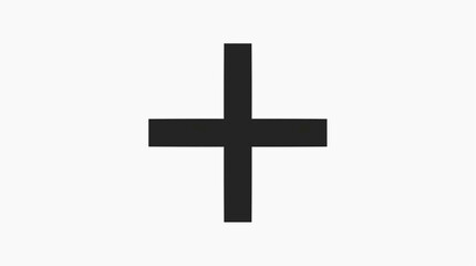 Obraz premium Black cross symbol on white background simple geometric shape