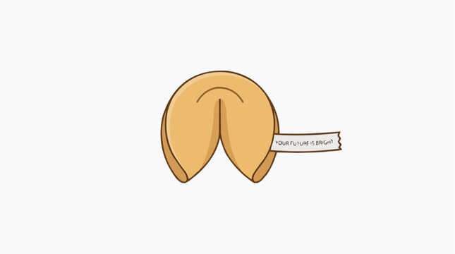 Fortune cookie with a message that your future is bright