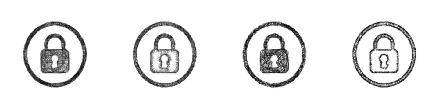 Sketch ssl lock icon design set