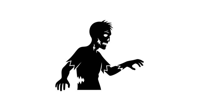 Zombie Silhouette Character Design Element.