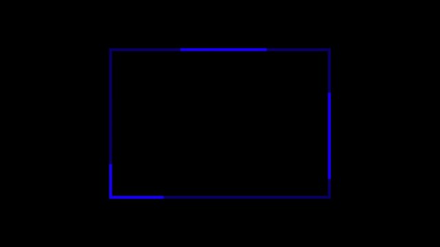Dot line rectangle frame animation with alpha channel transparent black background