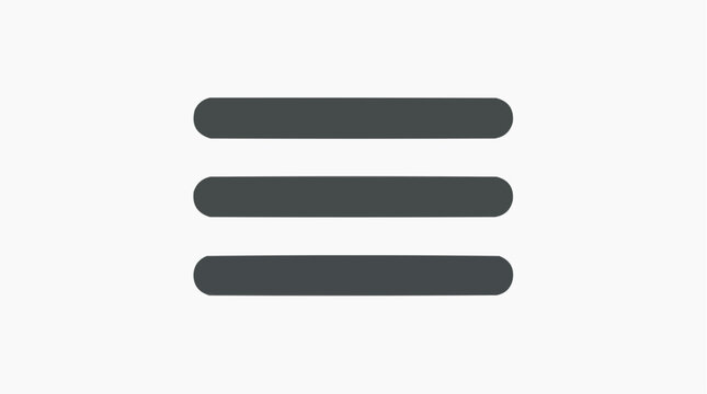 Hamburger Menu Icon Three Horizontal Lines Symbol for Navigation and Settings