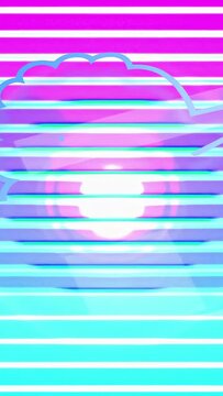 Vertical video: Cloud outline tracing while bands shifting and mid glow pulsing, revealing AI chip