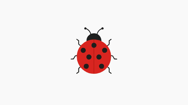 Cute ladybug illustration with black spots on a white background