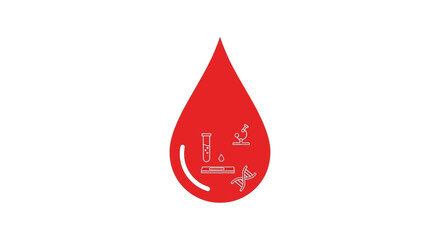 Fototapeta premium Medical illustration depicting blood analysis with scientific tools and molecular genetics