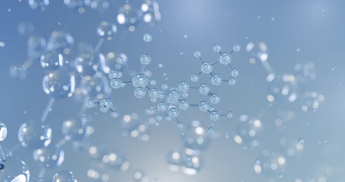 Bupirimate rotating 3D model of systemic fungicide, seamless looped video
