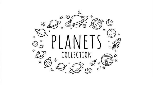 Planets and celestial bodies collection.