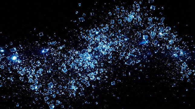 Blue Black Fragments Shards Abstract